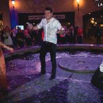 Filmmakers party in the fountain