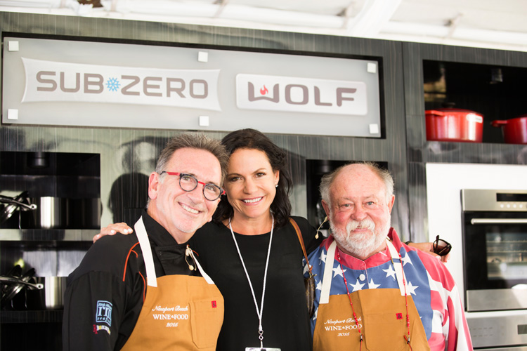 Stefanie Salem with chefs Rick Moonen (left) and Alan Greeley (right).