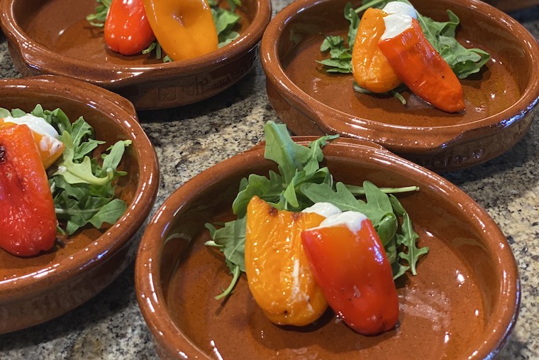 roasted sweet peppers stuffed with creamy goat cheese_by Stephanie Chinchilla