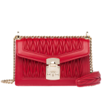 Miu Confidential matelassé nappa leather bag Fiery red