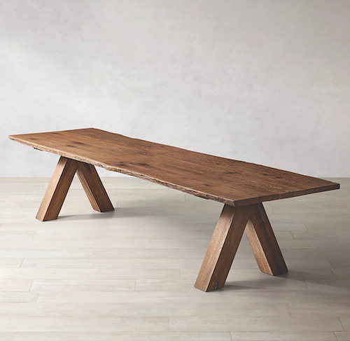 OAK BRÛLÉ LIVE-EDGE  RECTANGULAR DINING TABLE 