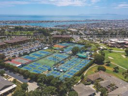 The Tennis and Pickleball Club at Newport Beach drone shot_credit Mango House Media