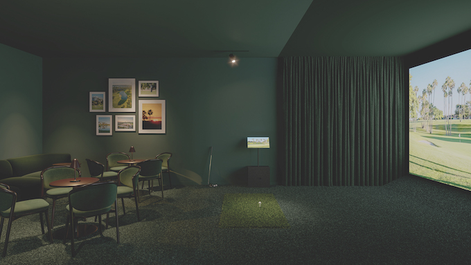 The Elwood Club - Golf Simulator - Rendering_Pendry Newport Beach